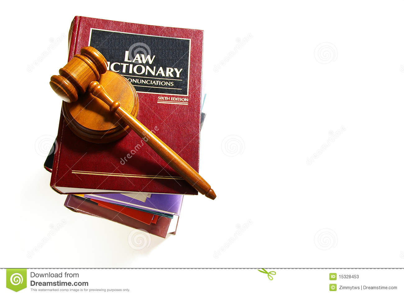 Law Dictionary Stack And Legal Gavel