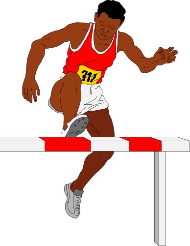 Man Jumping A Hurdle In The Steeplechase  Steeplechase Running Race