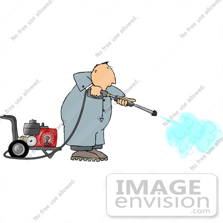 Man Using A Pressure Washer Clipart    13096 By Djart   Royalty Free