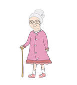 Old Lady   Vector Illustration   Royalty Free Clip Art