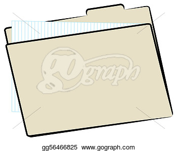     Or File Folder With Lined Paper Inside   Stock Clipart Gg56466825