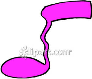 Pink Music Note   Royalty Free Clipart Picture