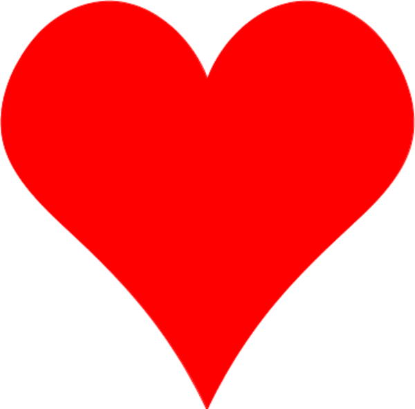 Plain Red Heart Shape   Vector Clip Art