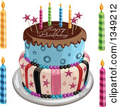 Royalty Free  Rf  Illustrations   Clipart Of Birthday Cake Candles  1