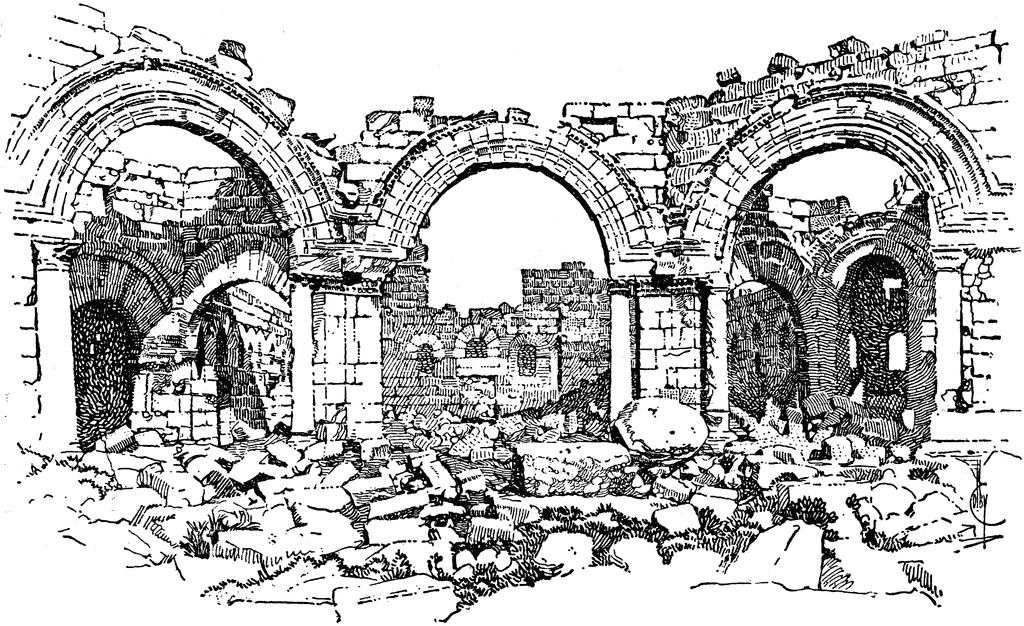 Ruins Of The Church Of St  Simeon Stylites   Clipart Etc