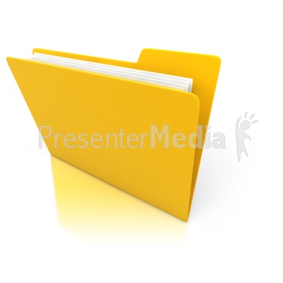 Single Yellow Folder With Paper   Home And Lifestyle   Great Clipart