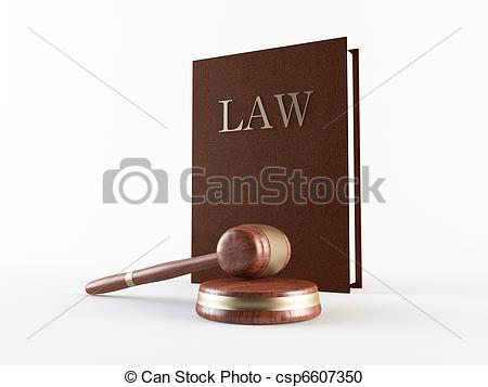 Stock Illustration Of Law Book And Gavel   3d Rendering Of A Law Book