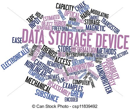 Stock Illustration Of Word Cloud For Data Storage Device   Abstract