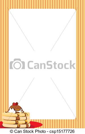 Stock Illustration   Strawberry Pancake Stack Food Frame   Stock