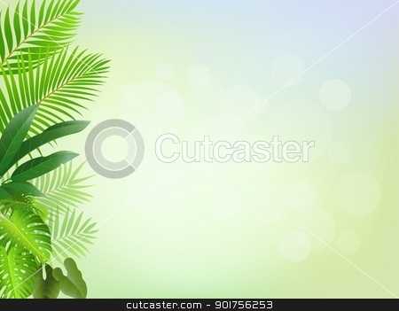 Tropical Forest Background Stock Vector Clipart Vector Illustration
