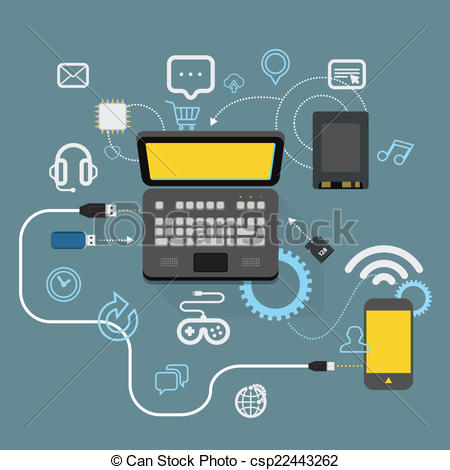 Vector   Different Memory Storage Devices   Stock Illustration