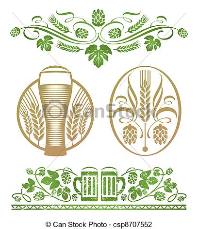 Vector   Hop And Beer   Stock Illustration Royalty Free Illustrations