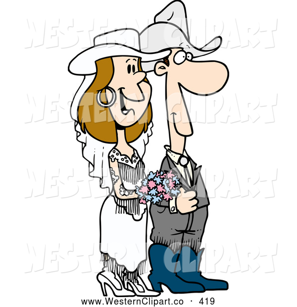 Vector Western Clip Art Of A Western Wedding Couple On White By Ron