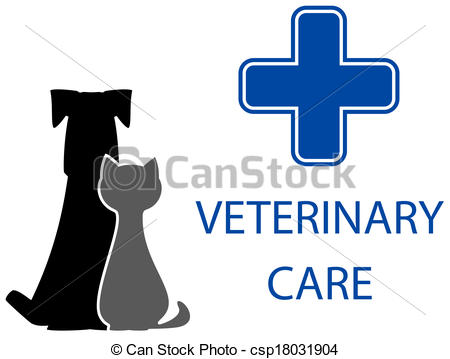 Veterinary Care Symbol With Isolated Pet And Medical Cross
