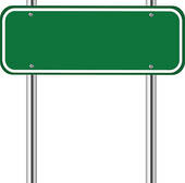 Blank Green Traffic Sign   Clipart Graphic