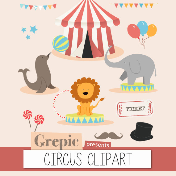 Circus Clipart  Digital Circus Clip Art Pack Circus Clipart For
