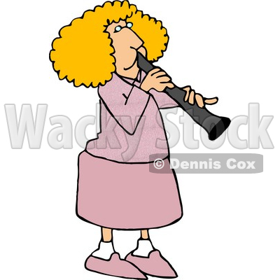 Clarinet Player Playing The Woodwind Clarinet Instrument Clipart