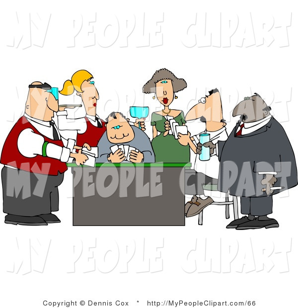 Clip Art Of Casino Gamblers Playing Poker Game At A Table By Djart    