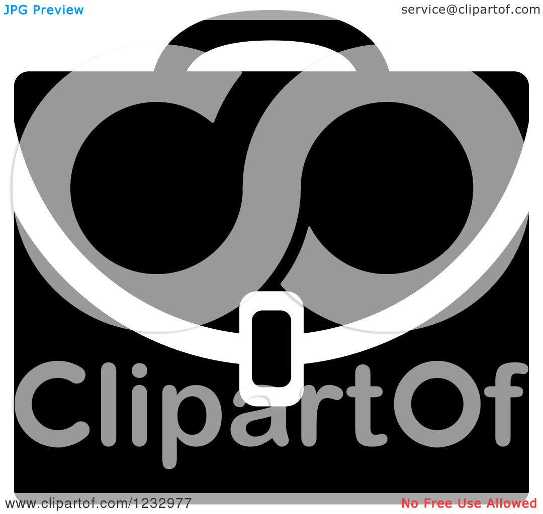 Clipart Of A Black And White Briefcase Business Icon   Royalty Free