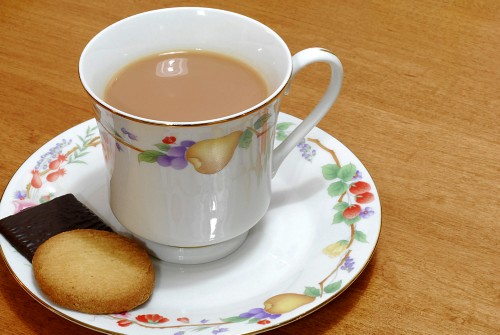 Cup Of Tea With A Couple Of Cookies  Don T Dip The Chocolate Cookie