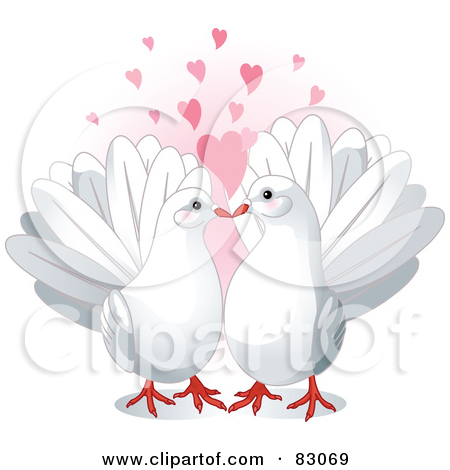 Free  Rf  Clipart Illustration Of A Pair Of Cute White Doves In Love
