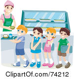 Free Rf Clipart Illustration Of School Children Waiting In Line