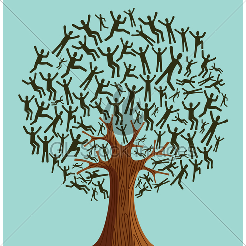 Isolated Diversity Tree People Illustration  Ve