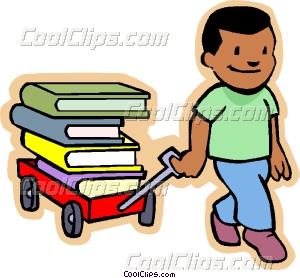 Kids With Wagon Clip Art Image Little Boy Pulling Red