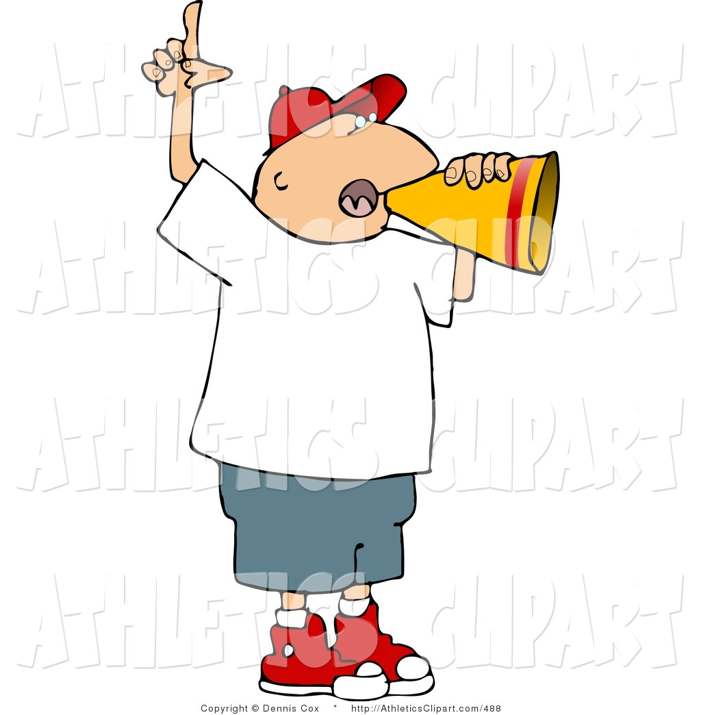 Larger Preview  Clip Art Of A Man Shouting Through Megaphone And