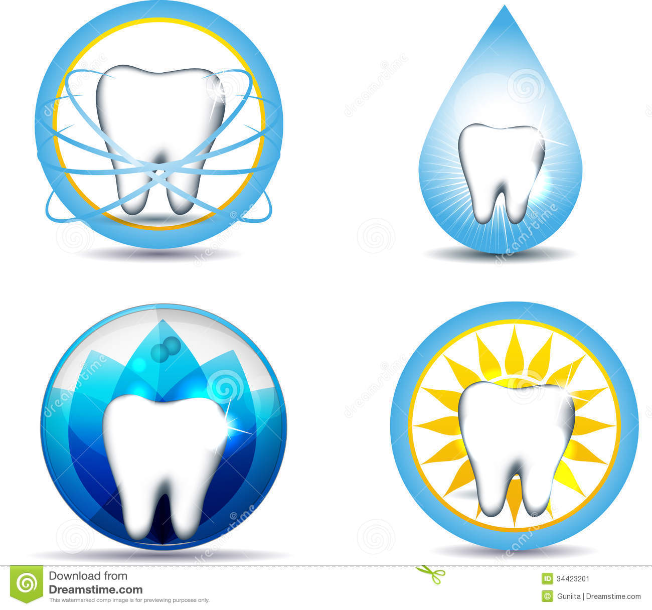 Nature  Healthy Teeth Symbols Various Designs  Beautiful And Bright