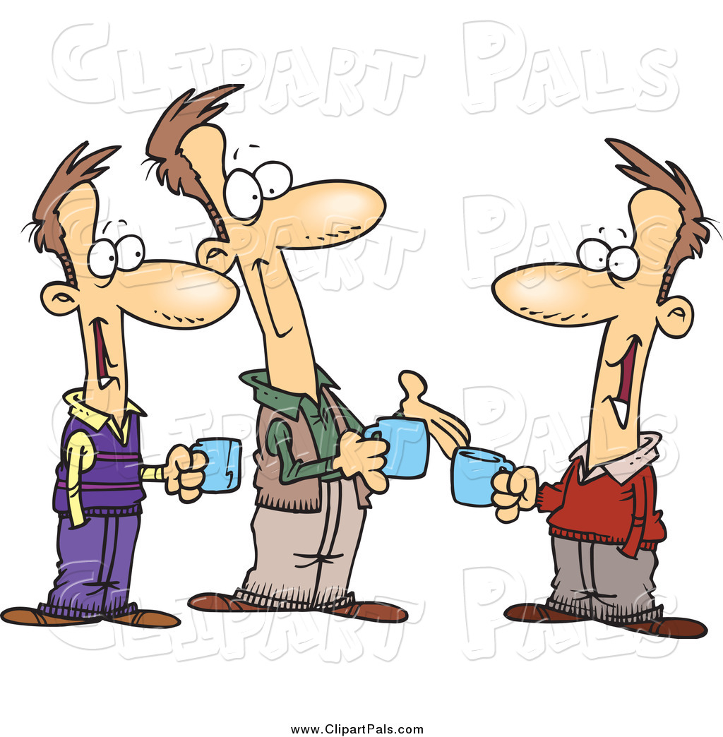 Pal Clipart Of Cartoon Brothers Talking Over Coffee By Ron Leishman