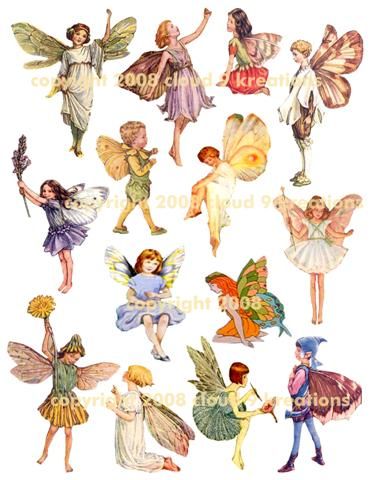 Printable Fairies       Sheet 2 Fairies Fairy Collage Sheet Digital    