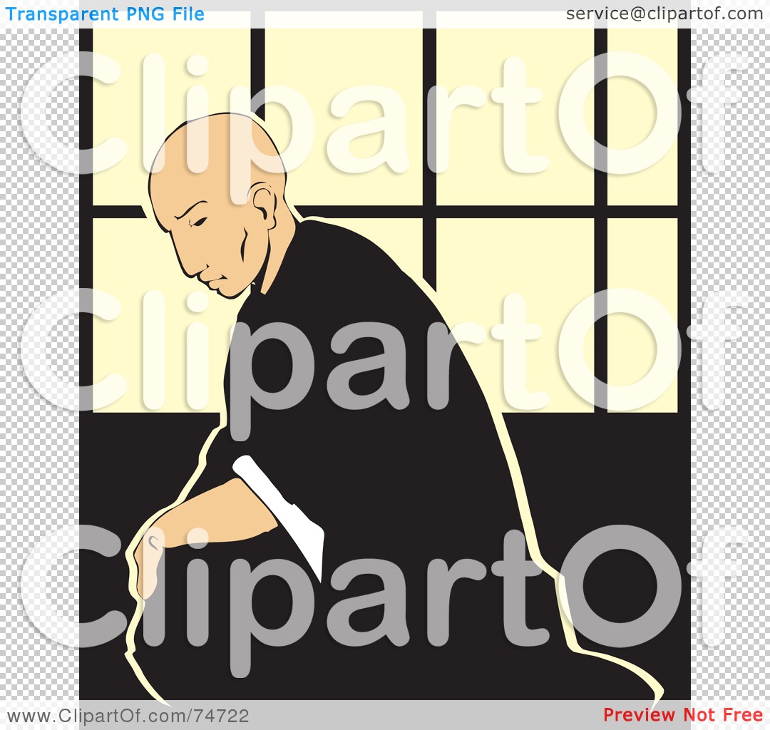Royalty Free  Rf  Clipart Illustration Of A Shinto Priest Reflecting
