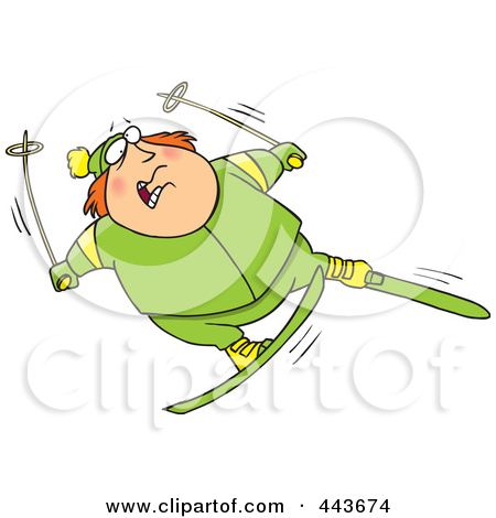 Royalty Free Vector Clip Art Illustration Of A Cartoon Skier Upside