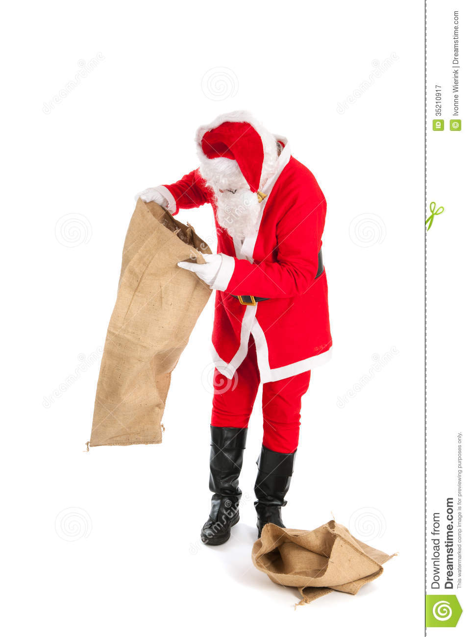 Santa With Empty Bags Royalty Free Stock Photography   Image  35210917