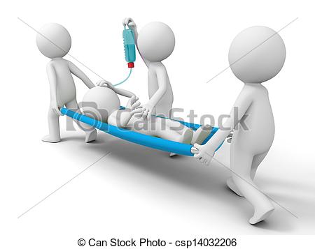 Stock Illustration Of Aid Patient   Three People Carrying The Patient