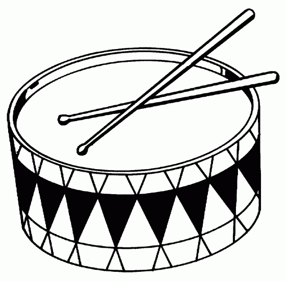 Toy Drum   Free Printable Coloring Pages