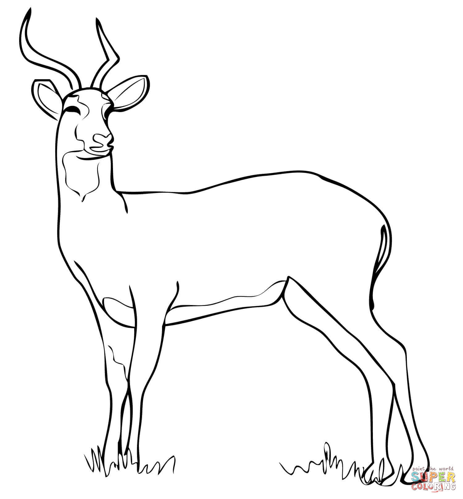 Uganda Kob Antelope Coloring Page   Free Printable Coloring Pages