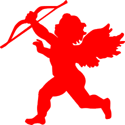Valentine Clip Art Red Cupid With Bow And Arrow