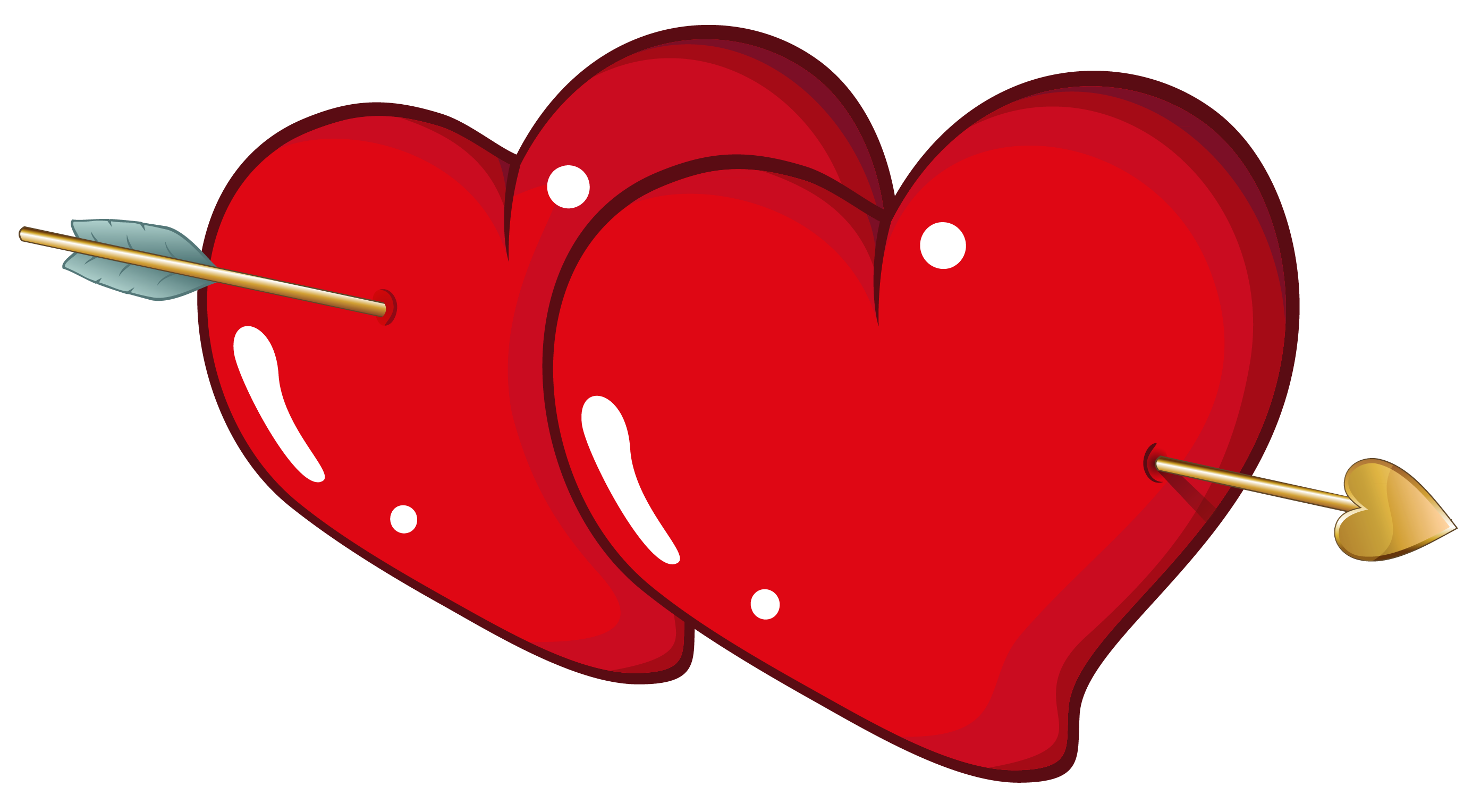 Valentine Hearts With Arrow Png Clipart Picture