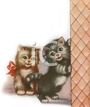 0511 1001 0516 2227 Vintage Kittens Playing Clipart Image Jpg