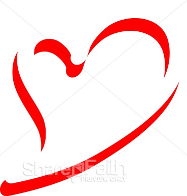 Abstract Heart Outline   Christian Heart Clipart