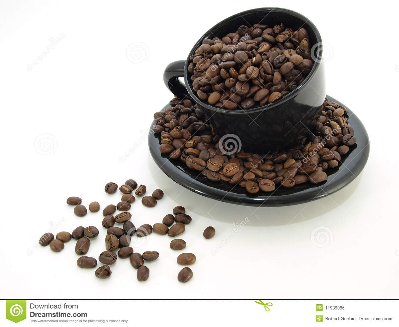 Black Coffee Bean Spill Royalty Free Stock Image   Image  11989086