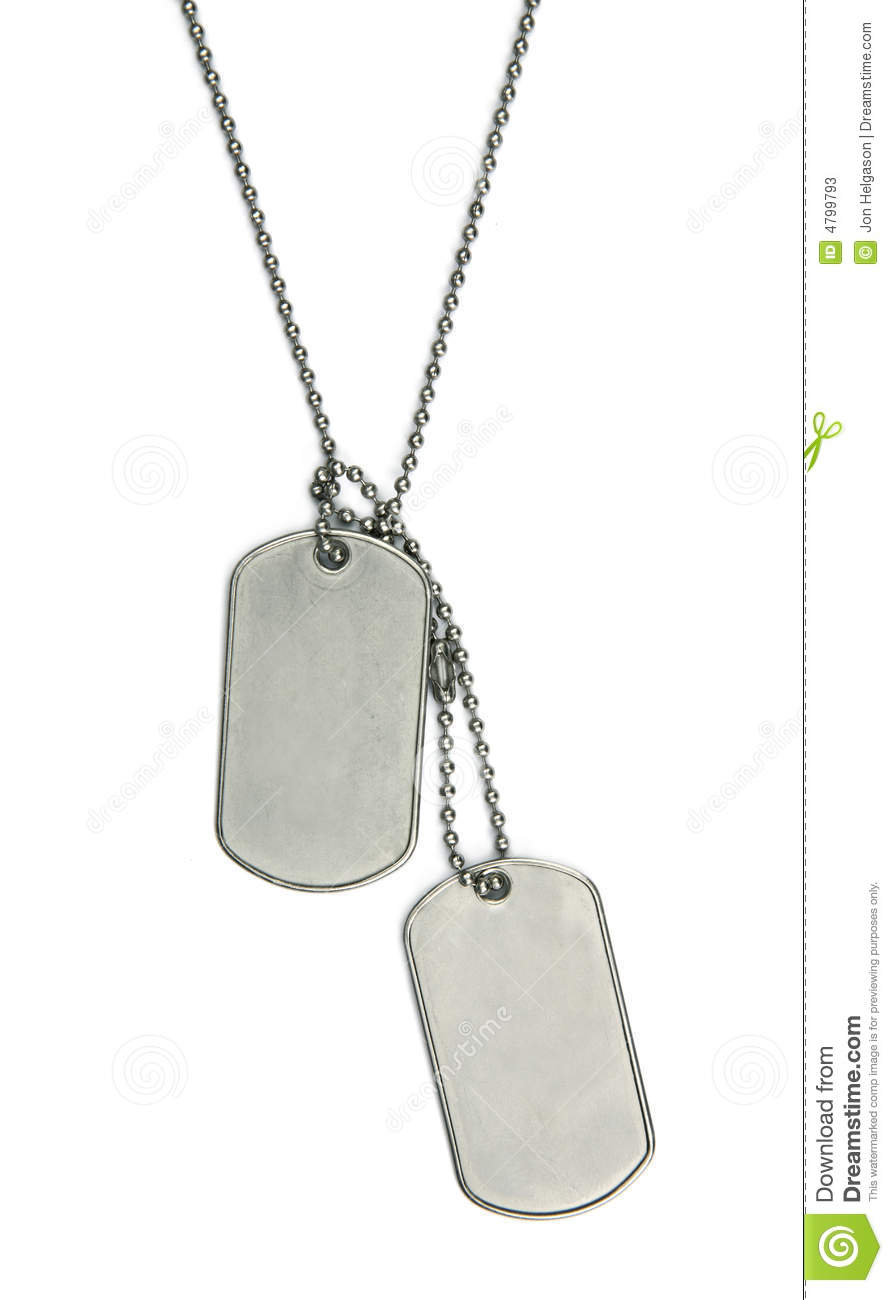 Blank Army Dogtags Isolated On White Background   Insert Your Own Name    