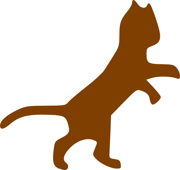 Brown Dancing Cat Clip Art