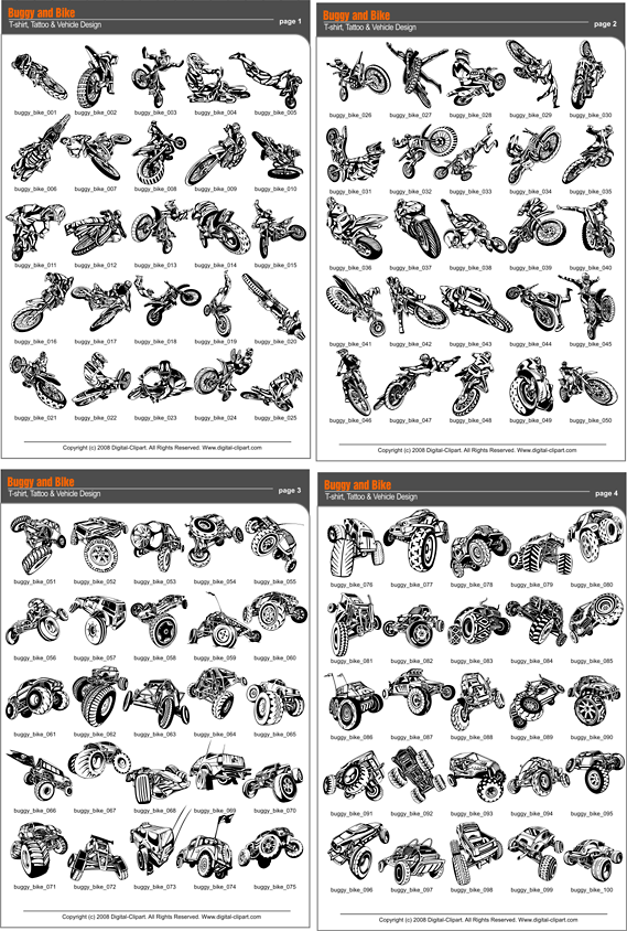 Buggy And Bike   Pdf   Catalog  Cuttable Vector Clipart In Eps And Ai    