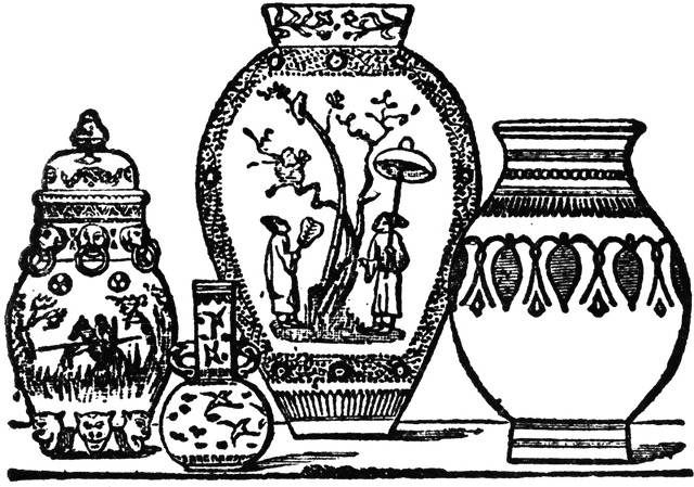 Chinese Japanese And Indian Vases   Clipart Etc