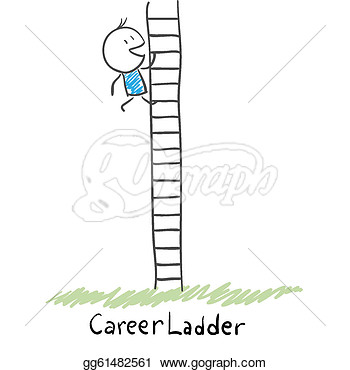 Clip Art Vector   Man Climbing The Career Ladder  Illustration  Stock