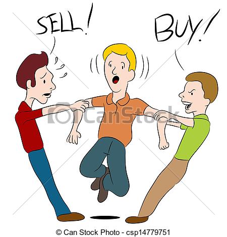 Clipart Vector Of Buy Sell Argument   An Image Of A People Arguing