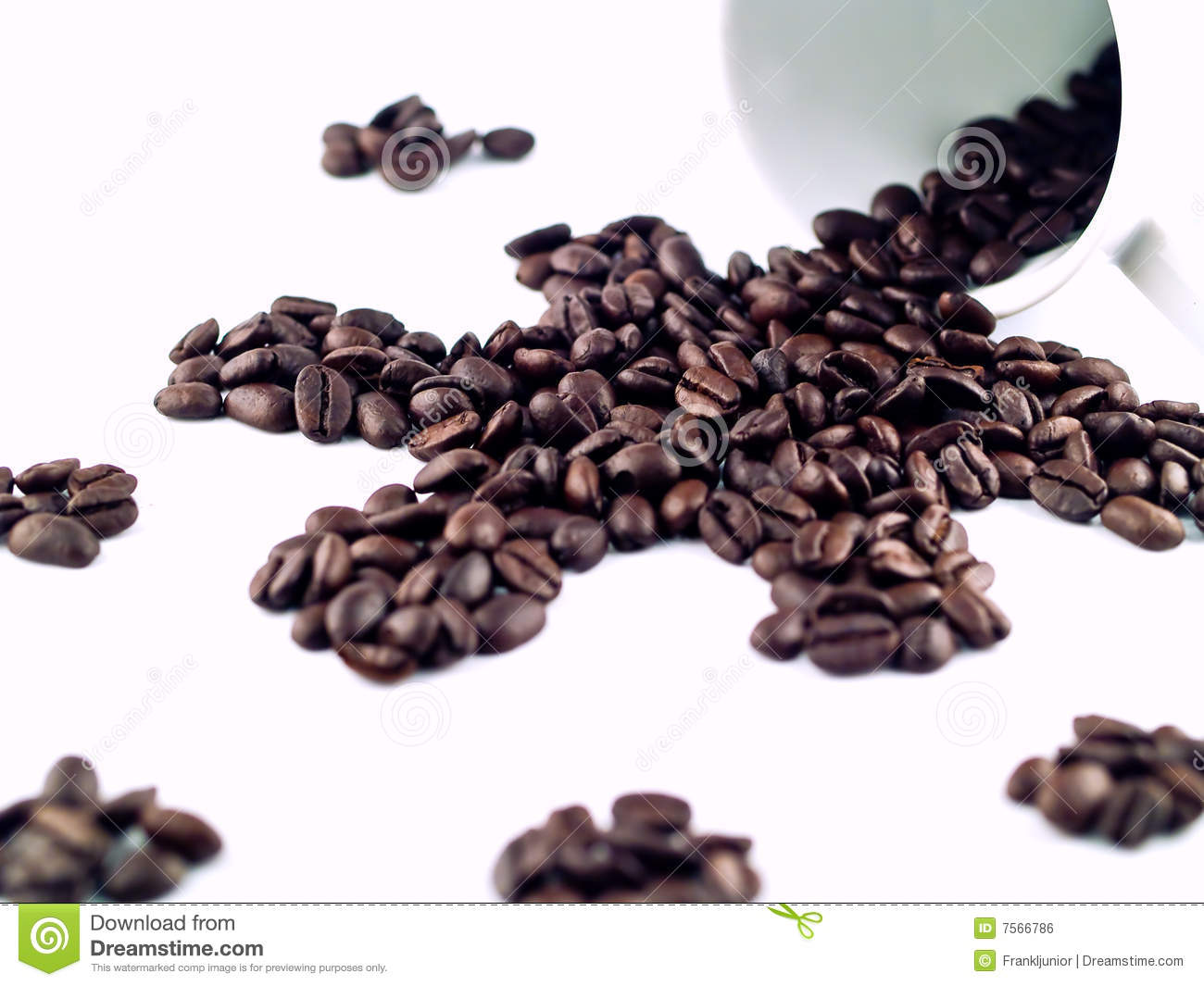 Coffee Beans Spilled From A Coffee Cup Which Splattered Like Liquid